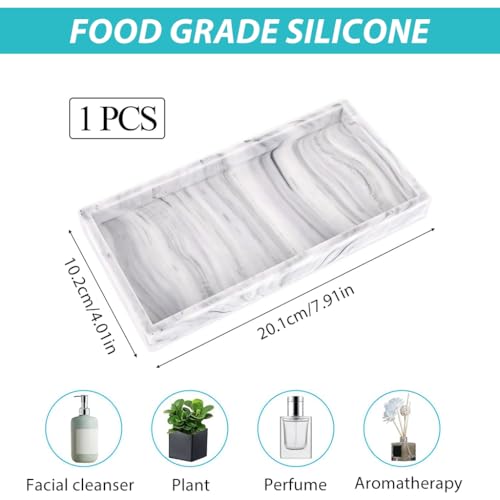 HASTHIP® Bathroom Organizer Silicone Jewelry Tray Accessories Storage Wristwatch Holder Fashion Modern Marble Pattern Trays for Sink Dressing Table 20x10cm 3PCS HASTHIP® Bathroom Organizer Silicone Jewelry Tray Accessories Storage Wristwatch Holder Fashion Modern Marble Pattern Trays for Sink Dressing Table 20x10cm 3PCS